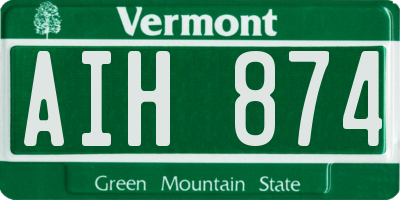 VT license plate AIH874