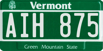 VT license plate AIH875