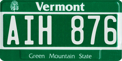 VT license plate AIH876