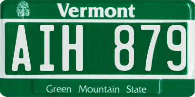 VT license plate AIH879