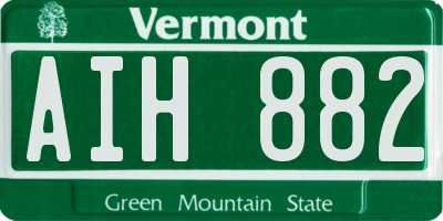 VT license plate AIH882