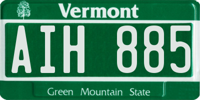 VT license plate AIH885