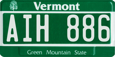 VT license plate AIH886