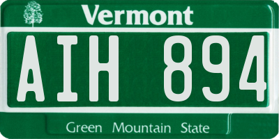 VT license plate AIH894