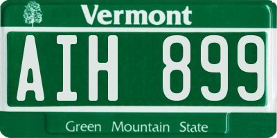 VT license plate AIH899
