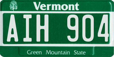 VT license plate AIH904