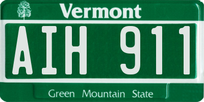 VT license plate AIH911