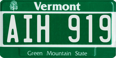 VT license plate AIH919