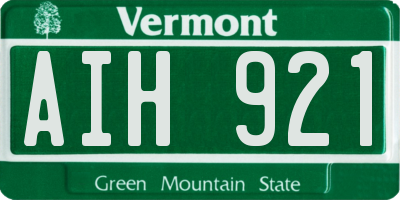 VT license plate AIH921