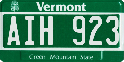 VT license plate AIH923