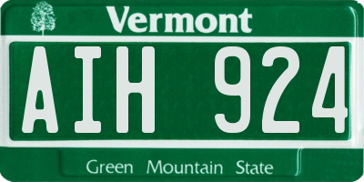 VT license plate AIH924