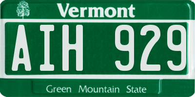 VT license plate AIH929