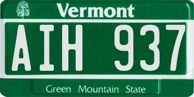 VT license plate AIH937