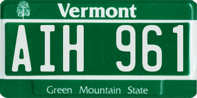 VT license plate AIH961
