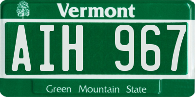 VT license plate AIH967