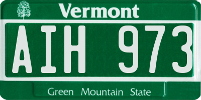 VT license plate AIH973