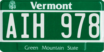 VT license plate AIH978