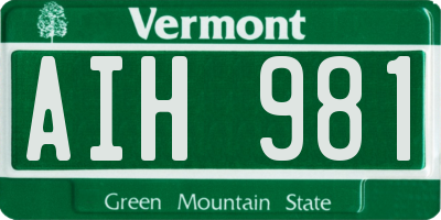 VT license plate AIH981