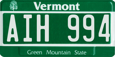 VT license plate AIH994