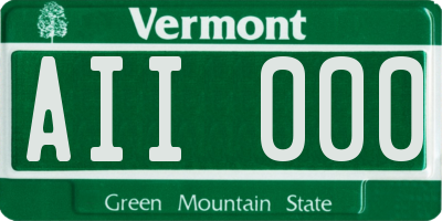 VT license plate AII000