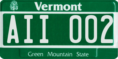 VT license plate AII002