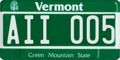 VT license plate AII005