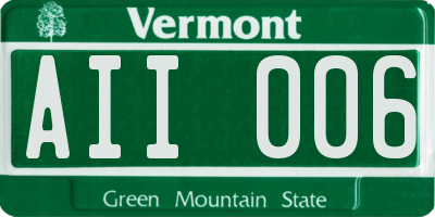 VT license plate AII006