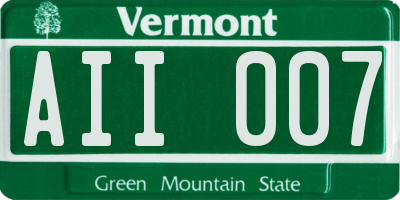 VT license plate AII007