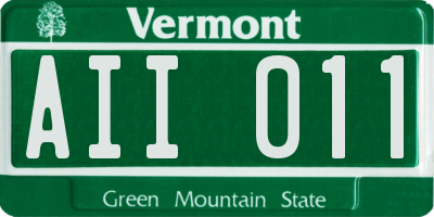 VT license plate AII011