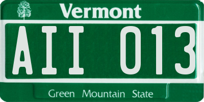 VT license plate AII013