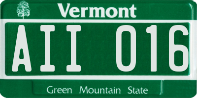 VT license plate AII016