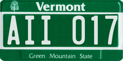 VT license plate AII017