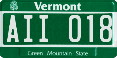 VT license plate AII018