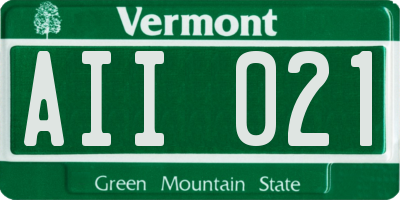 VT license plate AII021