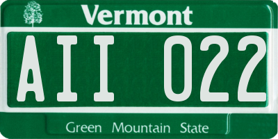 VT license plate AII022