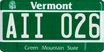 VT license plate AII026