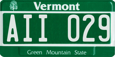 VT license plate AII029