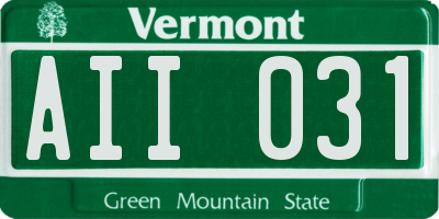 VT license plate AII031