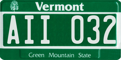 VT license plate AII032