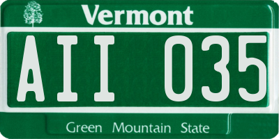 VT license plate AII035