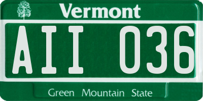 VT license plate AII036