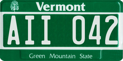 VT license plate AII042
