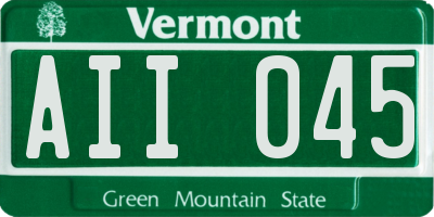 VT license plate AII045