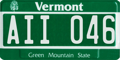 VT license plate AII046