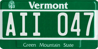 VT license plate AII047
