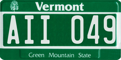 VT license plate AII049