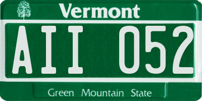 VT license plate AII052