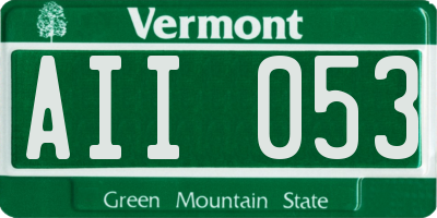 VT license plate AII053