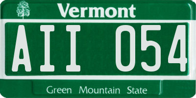 VT license plate AII054