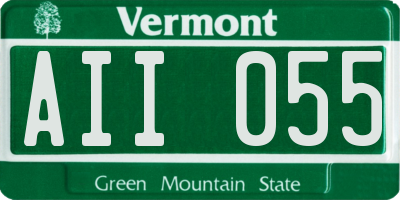 VT license plate AII055